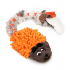 Hračka pro psy Ježek s králičinou - hnědý s oranžovou 52 cm
