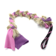 Fleecové Preťahovadlo pre psov s umelou kožušinou - 40 cm (ružovo-fialová)