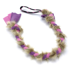 Fleecové Přetahovadlo pro psy s umělou kožešinou - 75 cm (růžovo-fialová)