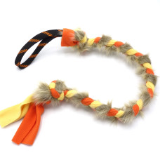 Fleecové Přetahovadlo pro psy s umělou kožešinou - 75 cm (oranžovo-žlutá)