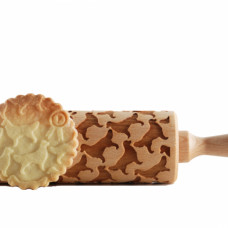 Drevený embosovaný valček na cesto so psím motívom - ZLATÝ RETRÍVR