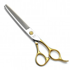 Nožnice TAURO PRO LINE Janita Plunge line 6,25" (16 cm) efilačné 40 zubov - zlaté krúžky