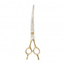 Nožnice TAURO PRO LINE Janita Plunge line 7" (18 cm) zahnuté - zlaté krúžky PRE LEVORUKÉ