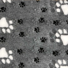 Pelech pre psov VetBedding šedý-biele veľké a čierne malé ťapky 150 x 100 cm