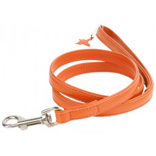 COLLAR Kožené vodítko Glamour, 122cm/18mm, oranžová