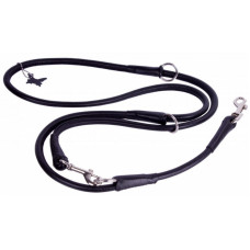 COLLAR Kožené vodítko okrúhle prepínacie Soft, 122/142/183cm/6mm, čierna