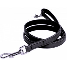 COLLAR Kožené vodítko Glamour, 122cm/25mm, čierna