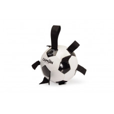CAMON Hračka lopta z PU kože s polyuretanovými úchytmi black/white, 21cm
