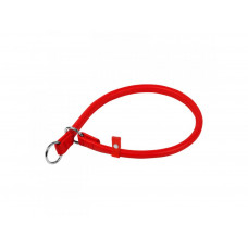 Collar Obojok okrúhly kožený škrtiaci, 40cm/8mm, červená