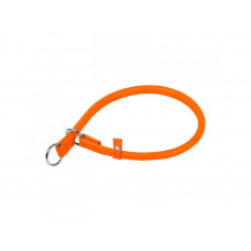 Collar Obojok okrúhly kožený škrtiaci, 40cm/8mm, oranžový