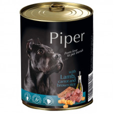 PIPER konzerva pre psov jahňa mrkva a hnedá ryža, 800g