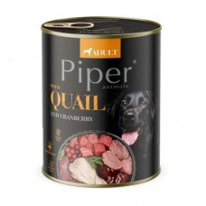 PIPER konzerva pre psa prepelica s brusnicami , 800g