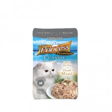 PRINCESS PREMIUM CLASSIC POUCH chicken/tuna/baby clams sterilised, 70g PRINCESS PREMIUM CLASSIC POUCH chicken/tuna/baby clams sterilised, 70g