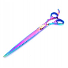Geib Silver Rainbow Kiss rovné nožnice - kvalitné rovné nožnice s mikrorezom a dúhovou úpravou - 9,5"