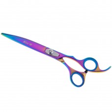 Geib Gold Rainbow Kiss Curved Scissors - vysoko kvalitné zakrivené nožnice s mikro strihom a dúhovou úpravou - Veľkosť: 7,5 "