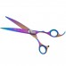 Geib Silver Rainbow Kiss Curved Scissors - kvalitné zakrivené nožnice s mikrorezom a dúhovou úpravou - 7,5"