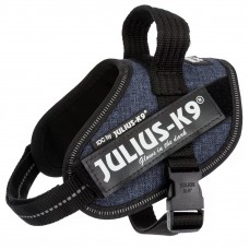 Julius-K9 IDC Dog Harness Jeans - postroj najvyššej kvality, postroj pre psa v džínsovej farbe - Veľkosť: Baby 2