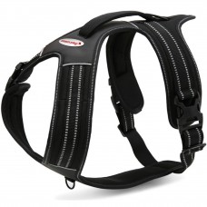 Record Action Alpi Harness Black - veľmi pohodlný reflexný postroj pre psa, čierny - Veľkosť: XL
