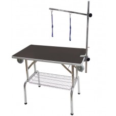 Blovi orezávací stôl s kolieskami, ramenom a košíkom na príslušenstvo, 95x55cm stolová doska - Farba: čierna