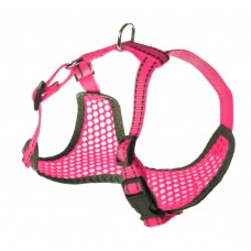 Record Fluo Pink Harness - vzdušný sieťovaný postroj pre psa, s odrazkami, ružový - Veľkosť: L