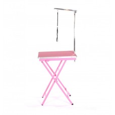 Ľahký a praktický výstavný stolík Blovi, stolová doska 60x45 cm - ružová