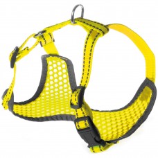 Record Fluo Yellow Harness - vzdušný sieťovaný postroj pre psa, s odrazkami, žltý - Veľkosť: XS