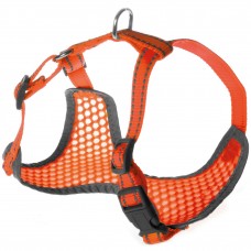 Record Fluo Orange Harness - vzdušný sieťovaný postroj pre psa, s odrazkami, oranžový - Veľkosť: S