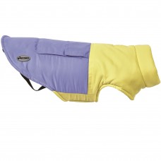 Bunda Record Pochette - športová, dvojfarebná bunda pre psa, chrpa žltá - Dĺžka: 30 cm