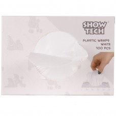 Show Tech Plastic Wraps 100 kusov - fóliové natáčky na opakované použitie, 15x30cm - Farba: Biela