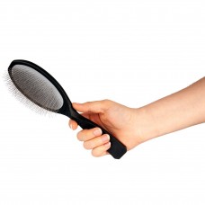 Show Tech Ultra-Pro Side Soft Slicker Brush - mäkká kefka na pudla s pohodlnou rukoväťou, 22 mm kovové kolíky - Veľkosť: Veľká