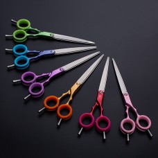 Jargem Asian Style Light Rovné nožnice 6,5 "- veľmi ľahké, rovné nožnice s farebnými krúžkami, na strihanie vlasov v kórejskom štýle - Farba: Fiol