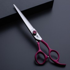 Jargem Fuchsia Straight Scissors - rovné nožnice na starostlivosť s mäkkou a ergonomickou fuchsiovou rukoväťou - Veľkosť: 7,5 "