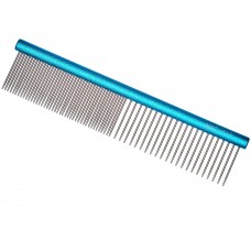 Madan Professional Mini Light Face Comb Comb 11,5 cm - profesionálny a ľahký mini hrebeň s hliníkovou rukoväťou a zmiešaným rozstupom zubov - modrý Madan Professional Mini Light Face Comb Comb 11,5 cm - profesionálny a ľahký mini hrebeň s hliníkovou rukoväťou a zmiešaným rozstupom zubov - modrý