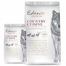 Eden Dog Country Cuisine Kačica, jahňacina, králik a zverina Veľkosť S - kompletné krmivo pre psov malých plemien, bez obilnín a lepku, podporuje telo