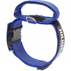 Obojok Julius K9 Color & Grey s rukoväťou 40 mm - Obojok pre psa s rukoväťou a bezpečnostným zámkom-modrý