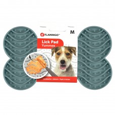 Flamingo Lick Pad Yummee - antistresová podložka na lízanie pre psov a mačky, s prísavkami - veľkosť: M / 21,8cm