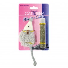 Plyšový ježko Cat & Rina - plyšová hračka pre mačku s mačacou štipkou