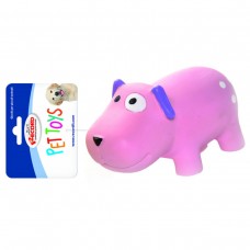 Record Rainbow Farm Latex - gumená hračka pre psa, s pískadlom - Pink