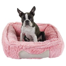 Blovi Bed Fluffy Bone Pink - mäkký, nadýchaný a relaxačný pelech pre psa, púdrovo ružový - veľkosť S