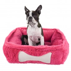Blovi Bed Fluffy Bone Fuchsia - mäkký, nadýchaný a relaxačný pelech pre psa, fuchsia - veľkosť S