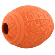 Americký futbal Flamingo - hračka pre psa, lopta s otvorom na pamlsky - oranžová