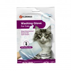 Flamingo Washing Glove Cat - rukavica napustená balzamom na umývanie mačky, bez použitia vody