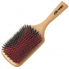 Comair Wooden Paddle Brush 25,5 cm - veľká kefa na normálne a hustejšie vlasy, s prírodnými štetinami a nylonom