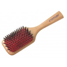 Comair Wooden Paddle Brush 21,5 cm - malá kefa na normálne a hustejšie vlasy, s prírodnými štetinami a nylonom