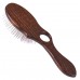 Blovi Brown Wood Pin Brush - veľká, tvrdá a drevená kefa s 23mm kovovým kolíkom a otvorom na prst