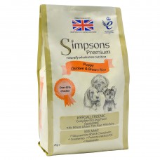 Simpsons Premium Puppy Chicken & Brown Rice - krmivo pre šteňatá, kuracie mäso a hnedá ryža - 2 kg