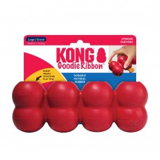 KONG Goodie Ribbon - hračka pre psov, hryzátko, červená - L