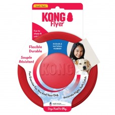 KONG Flyer - dog frisbee, gumený vrhací kotúč, červený - S