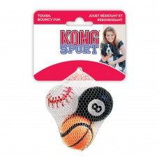 KONG športové lopty 3ks. - odolné, gumené loptičky pre psa, bez pískadla - XS