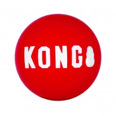 KONG Signature Ball L (8cm) 2ks. - hladká, gumená loptička pre psa, s pískadlom